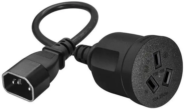 Alt view image 3 of 7 - C14 to Au Short Power Cord 1 Foot,IEC 320 C14 Male Plug to Australia AU 3 Prong Female 1ft Power Cord PC,IEC Cable for Computer Cord Plug SAA Power Extension Cord
