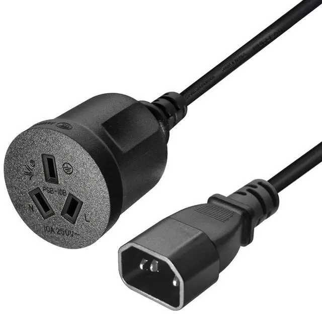 Alt view image 5 of 7 - C14 to Au Short Power Cord 1 Foot,IEC 320 C14 Male Plug to Australia AU 3 Prong Female 1ft Power Cord PC,IEC Cable for Computer Cord Plug SAA Power Extension Cord