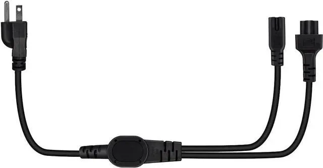 Alt view image 7 of 7 - US Standard 3 Prong Y Splitter Short Power Cord Plug, NEMA 5-15P to C5+C7 Y Split , USA 5-15P Plug to IEC C7 and C5 Short Power cable ,Dual IEC Double Multi IEC Cable,1.6ft