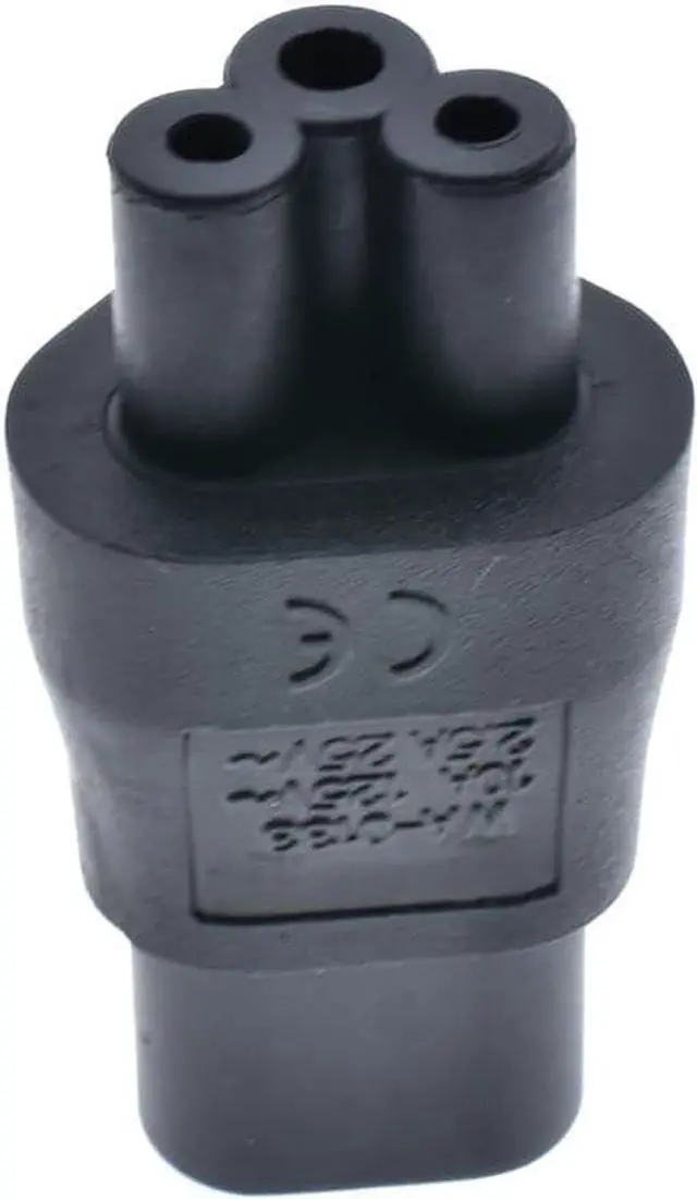 Alt view image 4 of 7 - (2 Pack) C5 to C8 Power Converter Travel Plug Adapter, IEC 320 C5 3-Prong Female to C8 2-Prong Male AC Power Adapter Receptacle Electrical Adapter