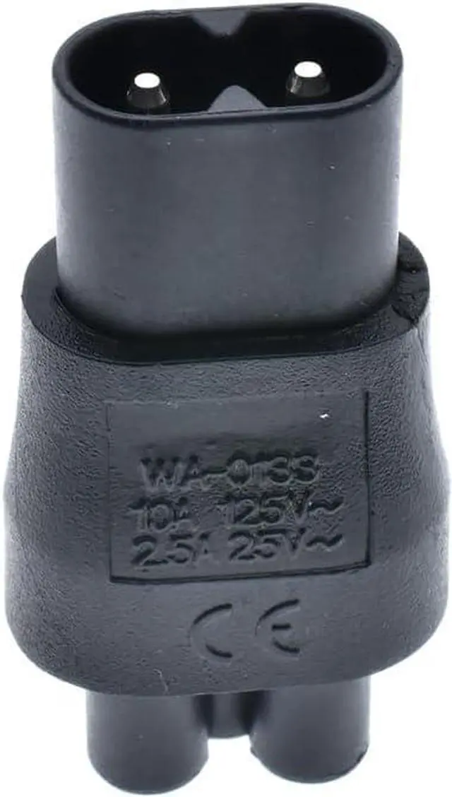 Alt view image 5 of 7 - (2 Pack) C5 to C8 Power Converter Travel Plug Adapter, IEC 320 C5 3-Prong Female to C8 2-Prong Male AC Power Adapter Receptacle Electrical Adapter
