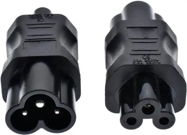 Main image of 2 Pack C5 to C6 Power Converter Travel Plug Adapter, IEC320 C5 to C6 Electrical Adapter,IEC320 C6 Male to C5 Female IEC Power Connector