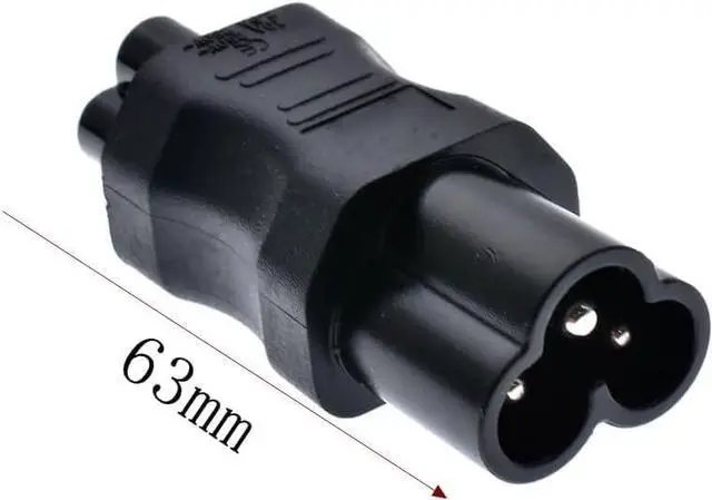 Alt view image 3 of 7 - 2 Pack C5 to C6 Power Converter Travel Plug Adapter, IEC320 C5 to C6 Electrical Adapter,IEC320 C6 Male to C5 Female IEC Power Connector