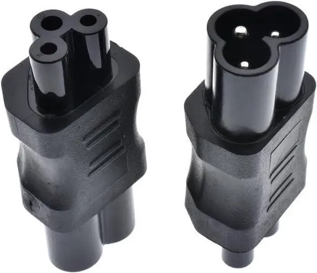 Alt view image 6 of 7 - 2 Pack C5 to C6 Power Converter Travel Plug Adapter, IEC320 C5 to C6 Electrical Adapter,IEC320 C6 Male to C5 Female IEC Power Connector