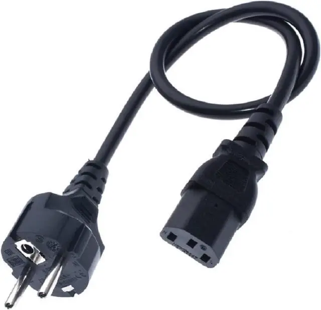 Alt view image 2 of 7 - European Schuko to C13 Heavy Duty Power Cord PC, EU CEE7/7 to IEC 60320 C13 Computer Power Cord Replacement, Euro Power Cord Plug, 220V Power Cable, 16AWG, 6ft/1.8m