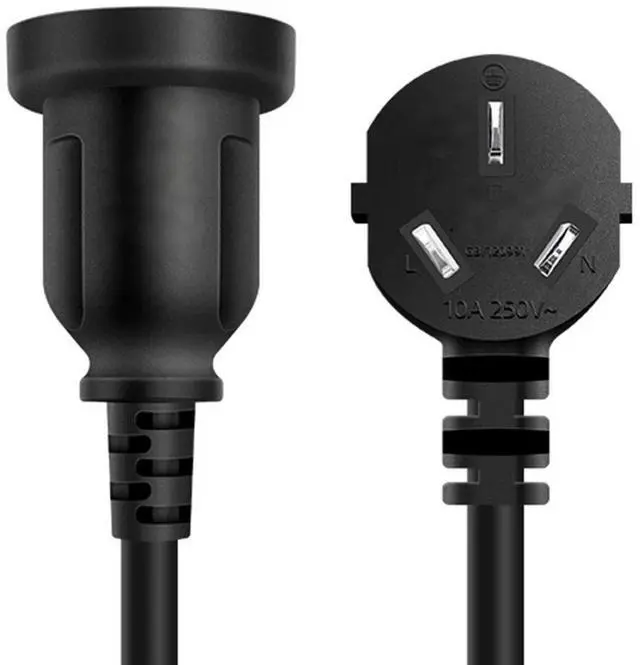 Alt view image 3 of 7 - AU Power Extension Cord, 3-Pin Autralia/New Zealand AS3112/NZS3112 Male to Female 90 Degree Angle Elbow Plug Power Extension Cable, 16AWG,1m/3ft Black