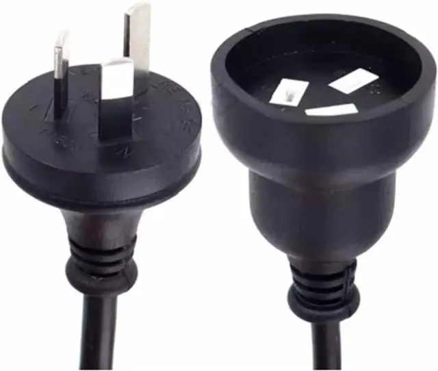Main image of AU Power Extension Cord, 3-Pin Autralia/New Zealand AS3112/NZS3112 Male to Female Power Extension Cable, 17AWG,2m/6ft Black