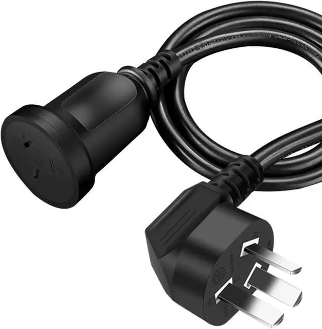 Main image of AU Power Extension Cord, 3-Pin Autralia/New Zealand AS3112/NZS3112 Male to Female 90 Degree Angle Elbow Plug Power Extension Cable, 16AWG,5m/16ft Black