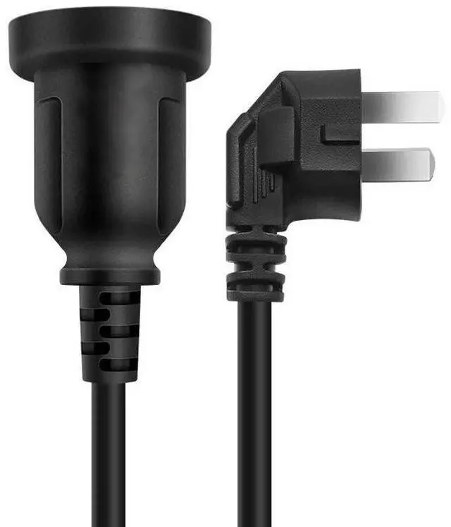 Alt view image 2 of 7 - AU Power Extension Cord, 3-Pin Autralia/New Zealand AS3112/NZS3112 Male to Female 90 Degree Angle Elbow Plug Power Extension Cable, 16AWG,5m/16ft Black