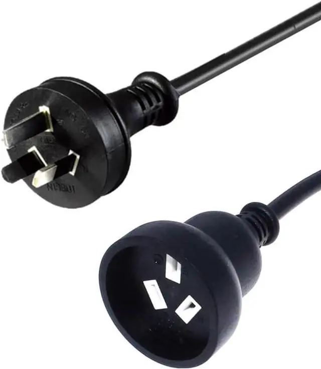 Alt view image 2 of 7 - AU Power Extension Cord, 3-Pin Autralia/New Zealand AS3112/NZS3112 Male to Female Power Extension Cable, 17AWG,5m/16ft Black