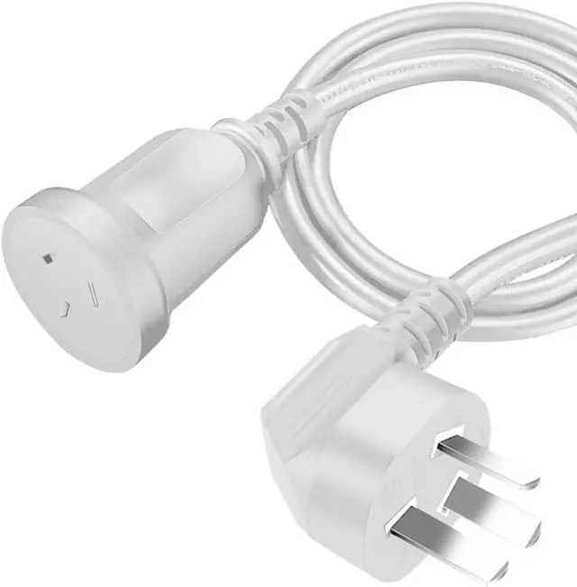 Alt view image 3 of 7 - AU Power Extension Cord, 3-Pin Autralia/New Zealand AS3112/NZS3112 Male to Female 90 Degree Angle Elbow Plug Power Extension Cable, 16AWG,1m/3ft White