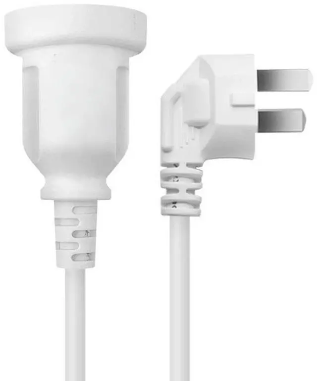 Alt view image 2 of 7 - AU Power Extension Cord, 3-Pin Autralia/New Zealand AS3112/NZS3112 Male to Female 90 Degree Angle Elbow Plug Power Extension Cable, 16AWG,1m/3ft White