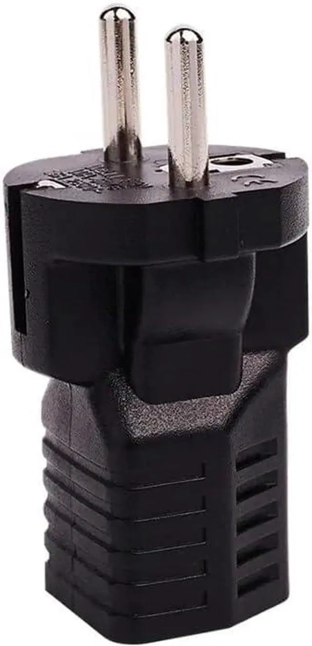 Alt view image 4 of 7 - 2 Pack EU US Plug Adapter,Euro US Plug Adapter Power Converter, European Schuko CEE7/7 Male Plug to USA 3 Prong NEMA5-15R Female Socket Electrical Adapter
