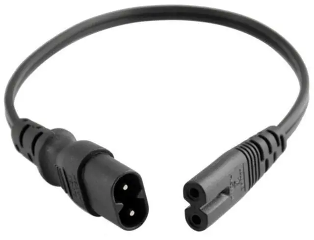 Main image of IEC C7 to C8 Power Cord , IEC 60320 C8 Male to C7 Female Power Extension Cord , 18AWG, 3ft/1m Black