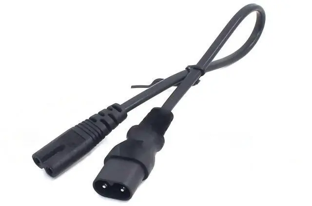 Alt view image 3 of 7 - IEC C7 to C8 Power Cord , IEC 60320 C8 Male to C7 Female Power Extension Cord , 18AWG, 3ft/1m Black
