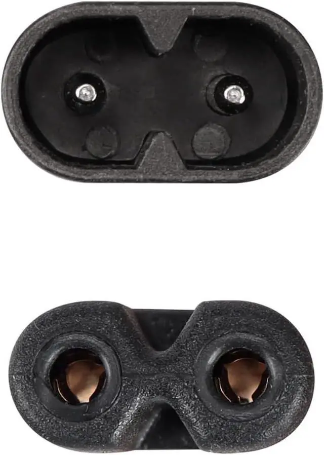 Alt view image 5 of 5 - IEC C7 to C8 Elbow Plug Power Cord , IEC 60320 C8 Male to 90-Degree Down Angle IEC C7 Female Power Extension Cord , 18AWG, 6ft/2m Black