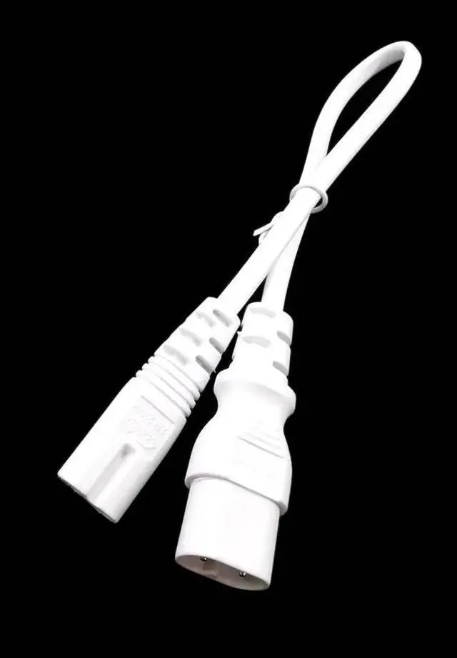 Alt view image 6 of 7 - IEC C7 to C8 Power Cord , IEC 60320 C8 Male to C7 Female Power Extension Cord , 18AWG, 1ft/0.3m White