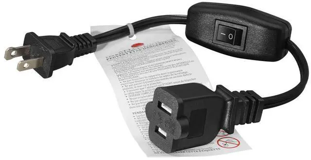 Main image of Black1ft Short US Power Extension Cord with on/Off Switch ,On Off Switch Extension Cord,2-Prong Polarized Extension Cord with Switch 12A/125V for Your Chargers/Lamp/Power Adapters etc, 16AWG Cord