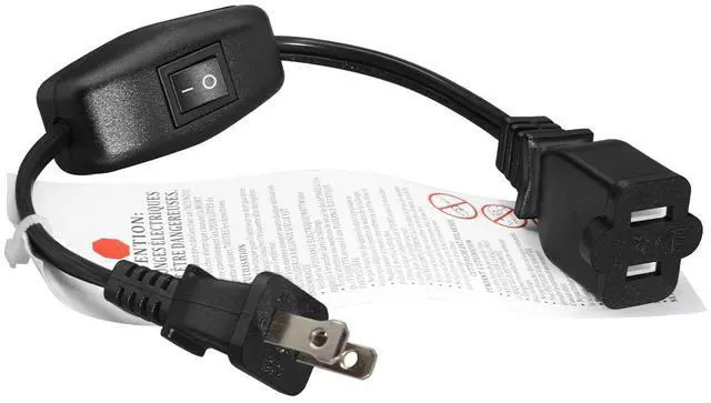 Alt view image 2 of 7 - Black1ft Short US Power Extension Cord with on/Off Switch ,On Off Switch Extension Cord,2-Prong Polarized Extension Cord with Switch 12A/125V for Your Chargers/Lamp/Power Adapters etc, 16AWG Cord