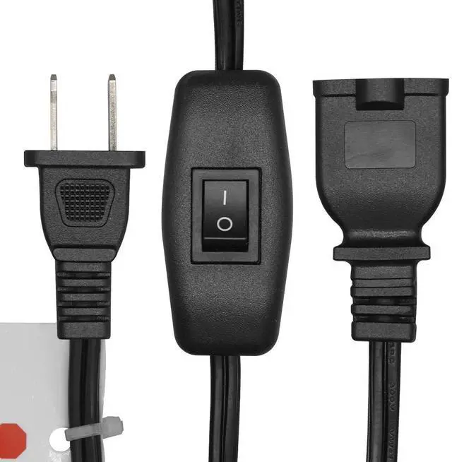 Alt view image 4 of 7 - Black1ft Short US Power Extension Cord with on/Off Switch ,On Off Switch Extension Cord,2-Prong Polarized Extension Cord with Switch 12A/125V for Your Chargers/Lamp/Power Adapters etc, 16AWG Cord
