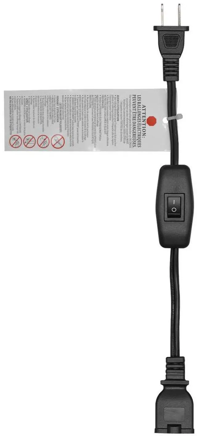 Alt view image 5 of 7 - Black1ft Short US Power Extension Cord with on/Off Switch ,On Off Switch Extension Cord,2-Prong Polarized Extension Cord with Switch 12A/125V for Your Chargers/Lamp/Power Adapters etc, 16AWG Cord
