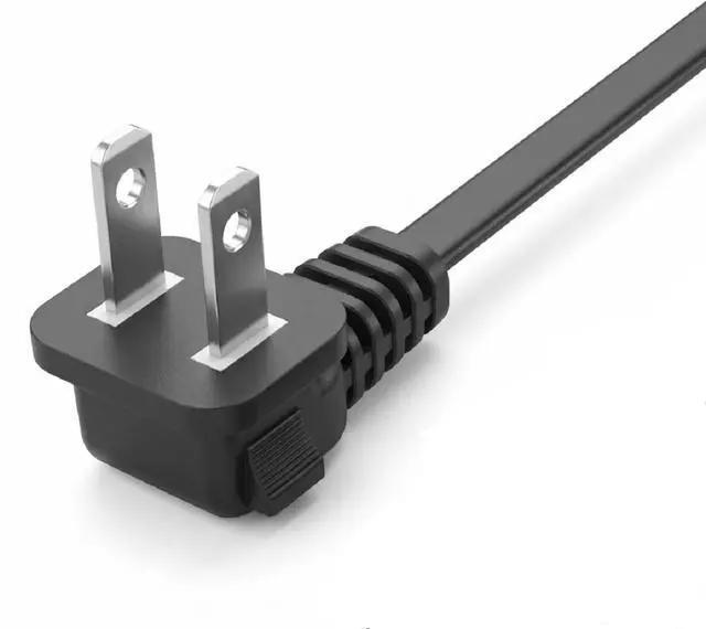 Alt view image 3 of 6 - NEMA1-15P Elbow Plug to C5 Power Cable, Non-Polarized 90-Degree Angle US/JP 2-Prong NEMA 1-15P to IEC C5 Power Cord ,18AWG 1ft