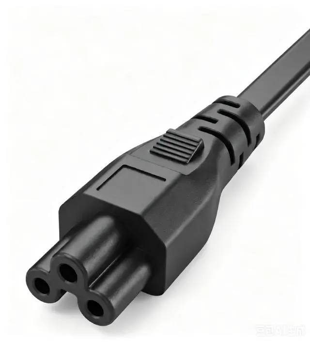 Alt view image 4 of 6 - NEMA1-15P Elbow Plug to C5 Power Cable, Non-Polarized 90-Degree Angle US/JP 2-Prong NEMA 1-15P to IEC C5 Power Cord ,18AWG 1ft
