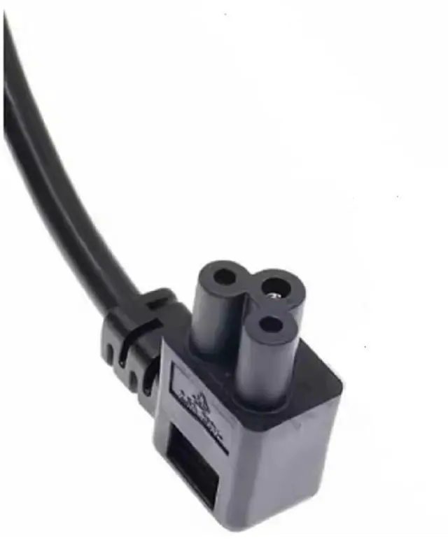 Alt view image 4 of 7 - NEMA1-15P to C5 Elbow Plug Power Cable, Non-Polarized US/JP 2-Prong NEMA 1-15P to 90-Degree Right Angle IEC C5 Power Cord ,18AWG ,1ft