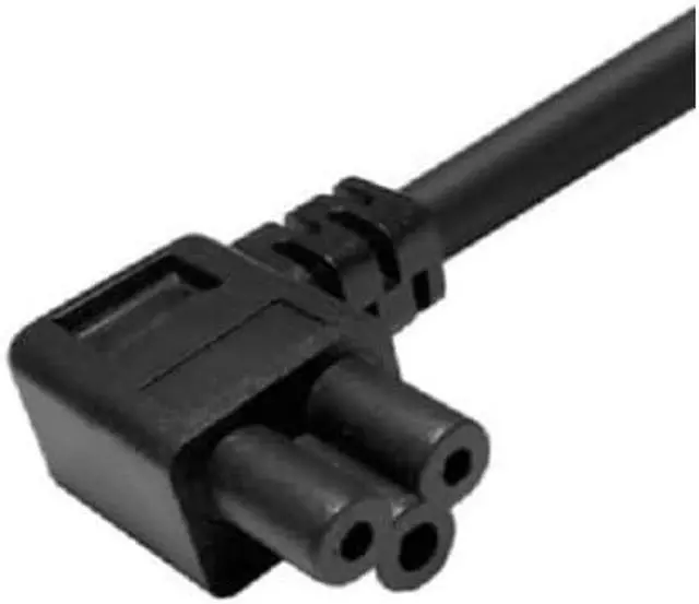 Alt view image 2 of 7 - NEMA1-15P to C5 Elbow Plug Power Cable, Non-Polarized US/JP 2-Prong NEMA 1-15P to 90-Degree Right Angle IEC C5 Power Cord ,18AWG ,1ft