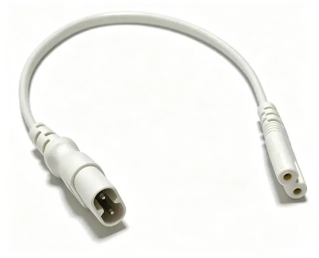 Alt view image 7 of 7 - IEC C7 to C8 Power Cord , IEC 60320 C8 Male to C7 Female Power Extension Cord , 18AWG, 10ft/3m White