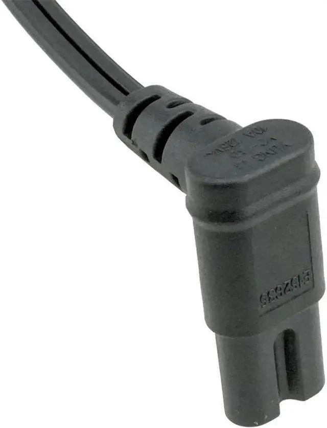 Alt view image 7 of 7 - IEC C7 to C8 Elbow Plug Power Cord , IEC 60320 C8 Male to 90-Degree Down Angle IEC C7 Female Power Extension Cord , 18AWG, 1ft/0.3m