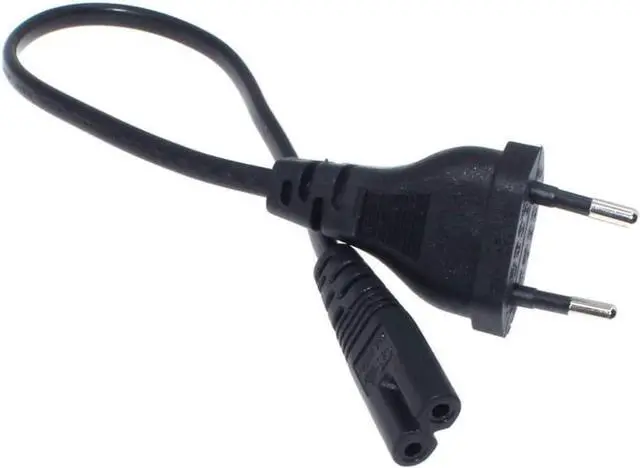 Alt view image 4 of 7 - 2-Prong European to C7 Short Power Cord, Europe 2-Prong CEE7/16 Standard Plug to Figure 8 IEC C7 Power Cable Replacement with Euro VDE Certifications, IEC Power Cable,18AWG,1.6ft/50cm ,Black