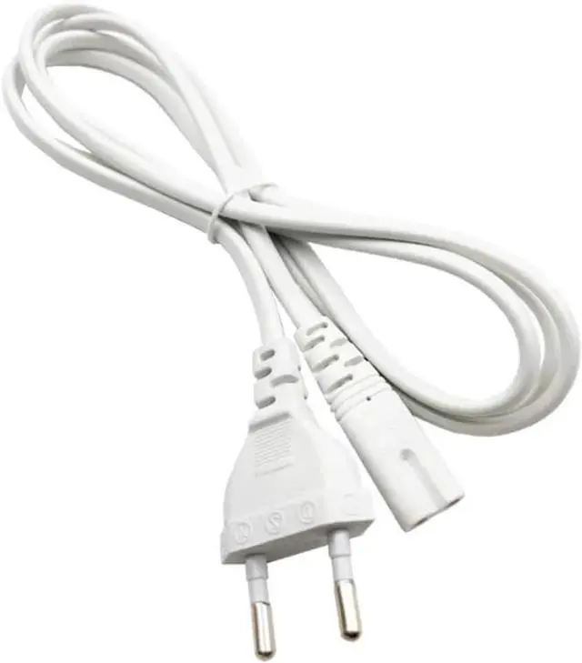 Alt view image 4 of 7 - 2-Prong White European to C7 Short Power Cord 1ft , Europe 2-Prong CEE7/16 Standard Plug to Figure 8 IEC C7 Power Cable Replacement w/ VDE Certifications, IEC Power Cable,18AWG,1ft/30cm
