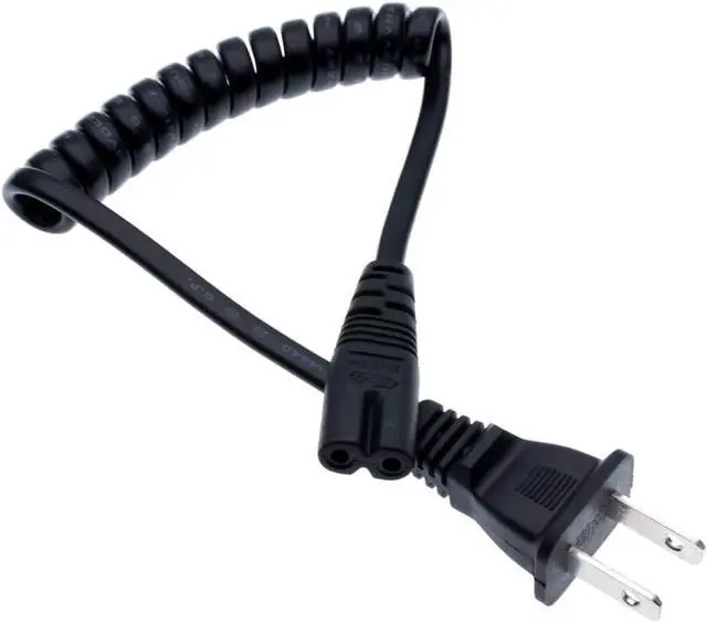 Alt view image 2 of 7 - NEMA 1-15P to C7 Figure 8 Retractable Spring Power Cord, US 2 Prong 1-15P Plug to IEC C7 Shotgun Connector, 18AWG Universal Replacement AC Power Cable, 10-30cm (4-12 inch)