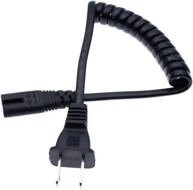 Alt view image 3 of 7 - NEMA 1-15P to C7 Figure 8 Retractable Spring Power Cord, US 2 Prong 1-15P Plug to IEC C7 Shotgun Connector, 18AWG Universal Replacement AC Power Cable, 10-30cm (4-12 inch)