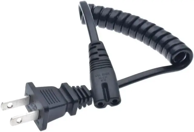 Alt view image 4 of 7 - NEMA 1-15P to C7 Figure 8 Retractable Spring Power Cord, US 2 Prong 1-15P Plug to IEC C7 Shotgun Connector, 18AWG Universal Replacement AC Power Cable, 10-30cm (4-12 inch)