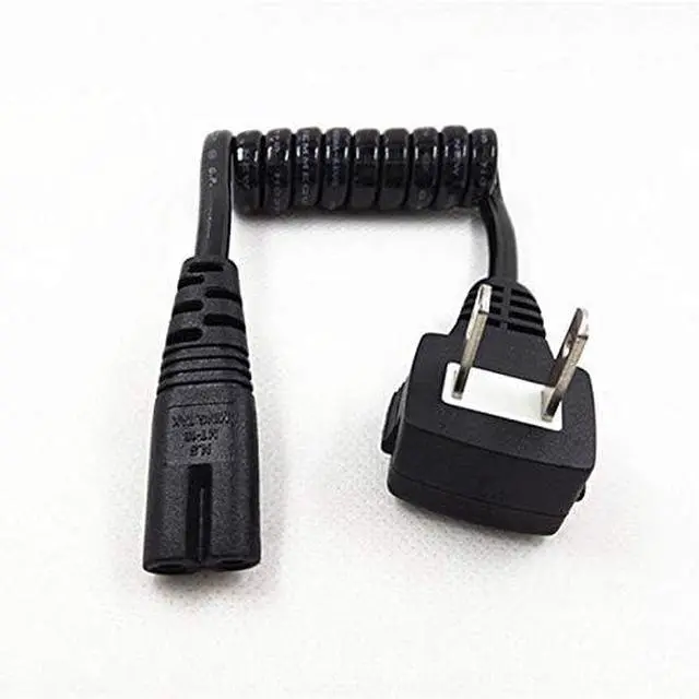 Alt view image 4 of 7 - Tekit 1-15P to C7 Power Cord, Elbow Plug US 2 Prong NEMA1-15P to IEC320 C7 Figure 8 Shotgun Connector Retractable Spring AC Power Cable Replacement, 18AWG, 4-12 Inch