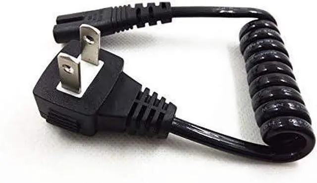 Alt view image 2 of 7 - Tekit 1-15P to C7 Power Cord, Elbow Plug US 2 Prong NEMA1-15P to IEC320 C7 Figure 8 Shotgun Connector Retractable Spring AC Power Cable Replacement, 18AWG, 4-12 Inch