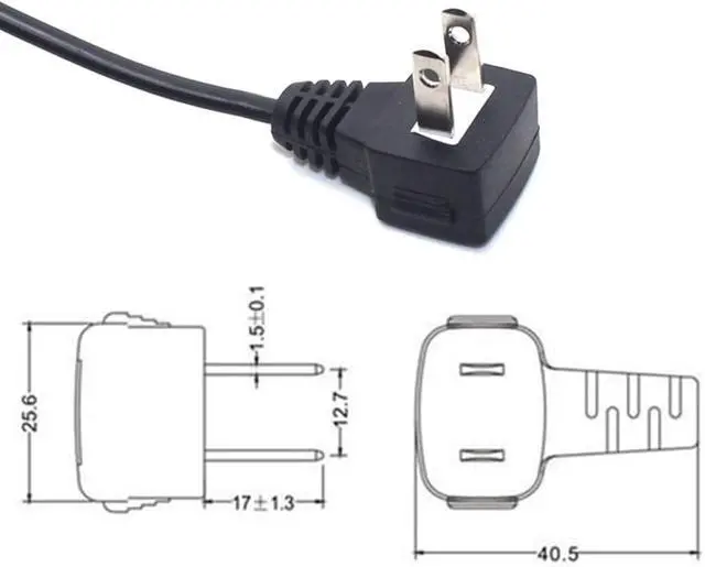 Alt view image 6 of 7 - Tekit 1-15P to C7 Power Cord, Elbow Plug US 2 Prong NEMA1-15P to IEC320 C7 Figure 8 Shotgun Connector Retractable Spring AC Power Cable Replacement, 18AWG, 4-12 Inch