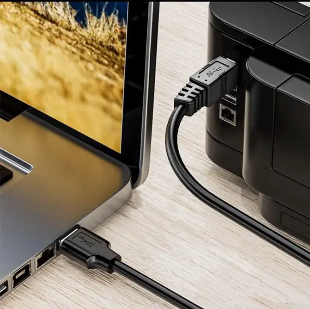 Alt view image 7 of 7 - USB 3.0 Printer Cable, USB 3.0 Type A Male to Type B Male Plug 90 Degree High Speed Printer,Monitor,External Hard Drivers,Scanner - 1.6ft/50cm (3.0 A to B Down Angle)