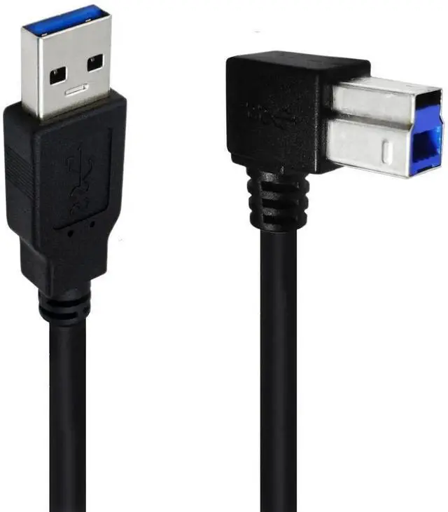 Main image of USB 3.0 Printer Cable, USB 3.0 Type A Male to Type B Male Plug 90 Degree High Speed Printer,Monitor,External Hard Drivers,Scanner - 1.6ft/50cm (3.0 A to B Up Angle)