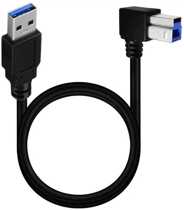 Alt view image 2 of 7 - USB 3.0 Printer Cable, USB 3.0 Type A Male to Type B Male Plug 90 Degree High Speed Printer,Monitor,External Hard Drivers,Scanner - 1.6ft/50cm (3.0 A to B Up Angle)