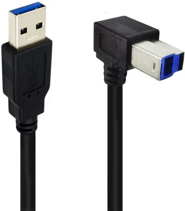 Main image of USB 3.0 Printer Cable, USB 3.0 Type A Male to Type B Male Plug 90 Degree High Speed Printer,Monitor,External Hard Drivers,Scanner - 1.6ft/50cm (3.0 A to B Right Angle)