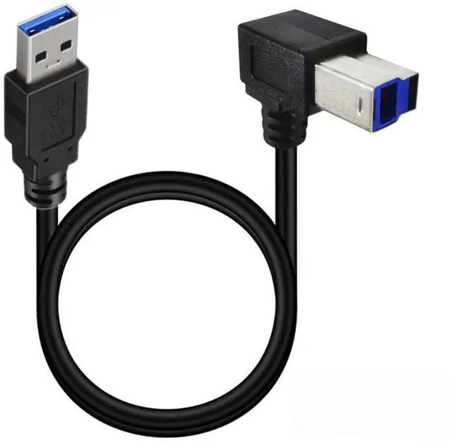 Alt view image 2 of 7 - USB 3.0 Printer Cable, USB 3.0 Type A Male to Type B Male Plug 90 Degree High Speed Printer,Monitor,External Hard Drivers,Scanner - 1.6ft/50cm (3.0 A to B Right Angle)