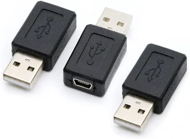 Main image of 3 Pack USB 2.0 A Male to USB B Mini 5 Pin Female Adapter Converter