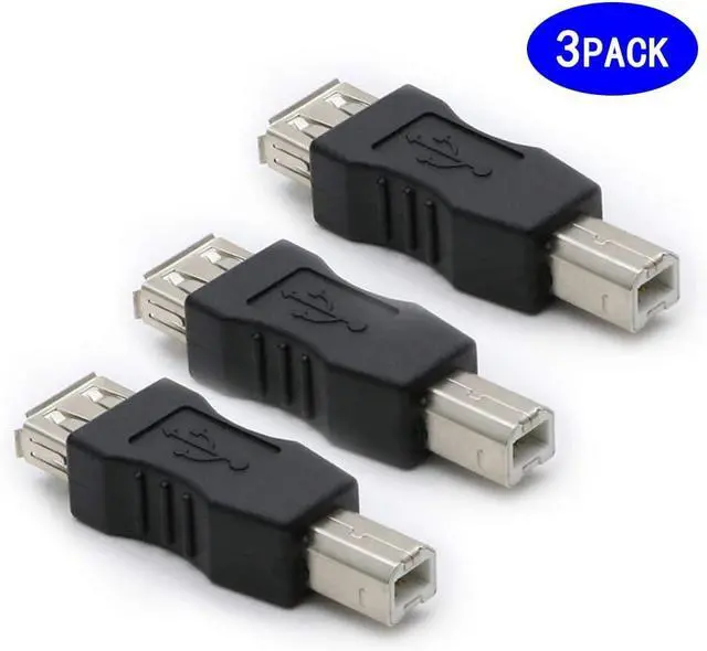 Alt view image 2 of 5 - 3-Pack USB 2.0 A Female to USB B Print Male Adapter Connector Converter Plug