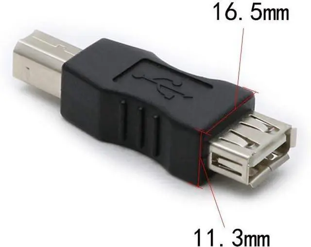 Alt view image 4 of 5 - 3-Pack USB 2.0 A Female to USB B Print Male Adapter Connector Converter Plug