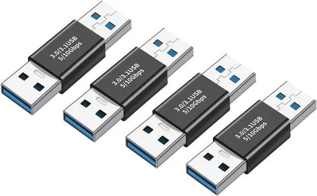 Main image of 4 Pack USB Coupler Male to Male USB 3.0 Type A Adapter Superspeed 5Gbps USB Port Extension Connector Bridge for Laptop PC Hard Drive Printer Camera (USB3.0 Male to Male)