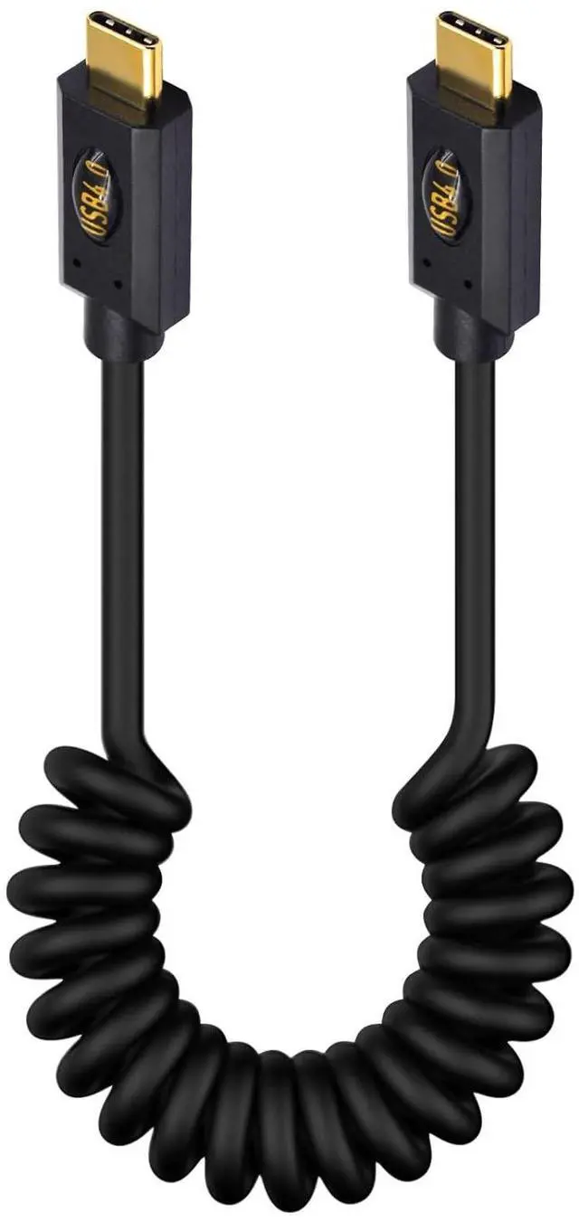 Main image of 240W Coiled USB C to USB C for Thunderbolt 3, 40Gbps USB C to USB C Coiled Cable, USB Type C Male to Male Spiral Cable Support 8K@60Hz Video Compatible with MacBook Pro/Air, iPad Pro ,3ft/1m