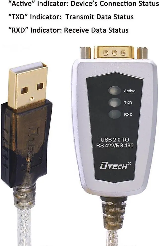 Alt view image 4 of 7 - DTECH 5m USB to RS422 RS485 Serial Port Adapter Cable with FTDI Chipset 5 Position Terminal Board for Windows 10 8 7 XP Mac 16ft